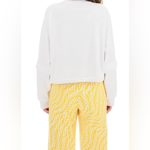 Fendi Logo Embroidered Cropped Sweatshirt - Picture 3 of 12